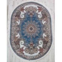 Иранский ковер Rishim 36165 Голубой овал